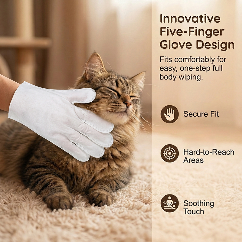 🔥🎁 1+1 GRATIS!!🐾✨ Hypoallergene Pflegehandschuh‑Tücher für Hunde und Katzen, badfrei, geruchentfernend, tägliche Haustierreinigung