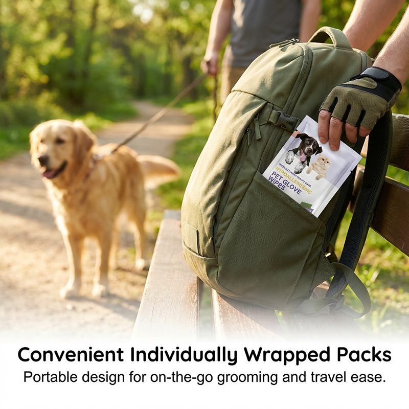 🔥🎁 1+1 GRATIS!!🐾✨ Hypoallergene Pflegehandschuh‑Tücher für Hunde und Katzen, badfrei, geruchentfernend, tägliche Haustierreinigung