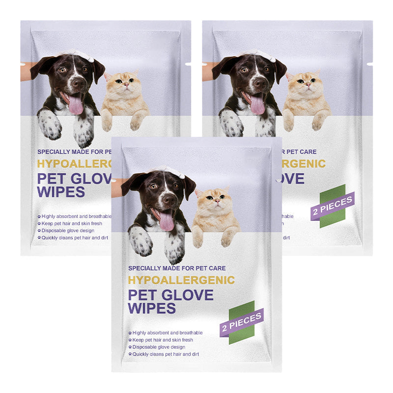 🔥🎁 1+1 GRATIS!!🐾✨ Hypoallergene Pflegehandschuh‑Tücher für Hunde und Katzen, badfrei, geruchentfernend, tägliche Haustierreinigung