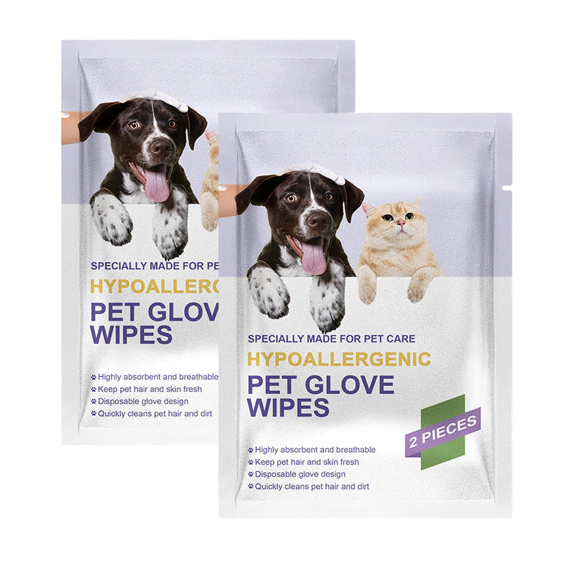 🔥🎁 1+1 GRATIS!!🐾✨ Hypoallergene Pflegehandschuh‑Tücher für Hunde und Katzen, badfrei, geruchentfernend, tägliche Haustierreinigung