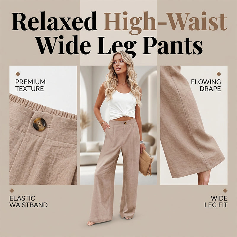 🔥🔥 2026 NEU 🥳🌸 Damen-Freizeithose mit hohem Bund und weitem Bein