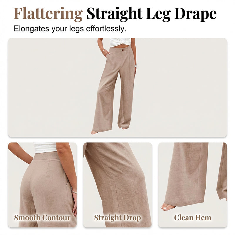🔥🔥 2026 NEU 🥳🌸 Damen-Freizeithose mit hohem Bund und weitem Bein