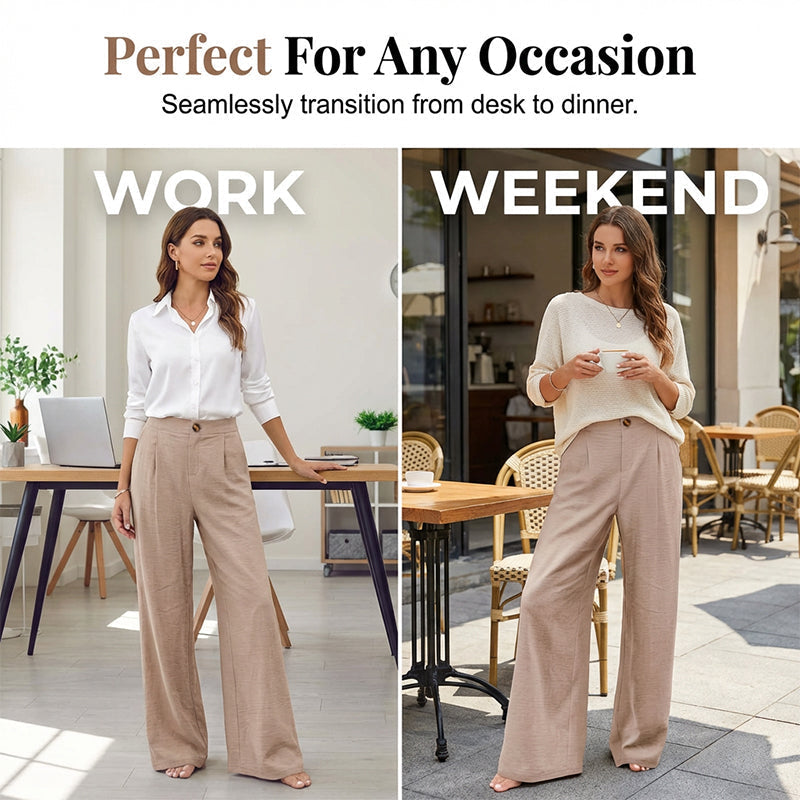 🔥🔥 2026 NEU 🥳🌸 Damen-Freizeithose mit hohem Bund und weitem Bein