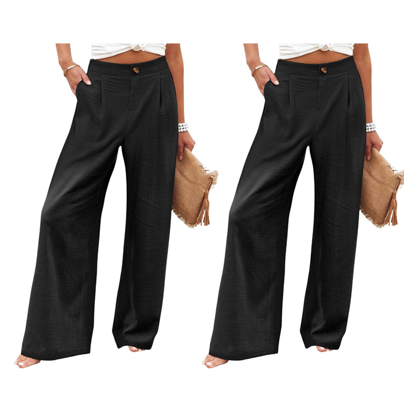 🔥🔥 2026 NEU 🥳🌸 Damen-Freizeithose mit hohem Bund und weitem Bein