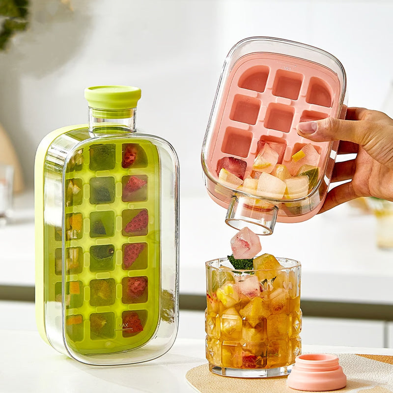 📢📢 50 % Rabatt!! 🥳🧊 Tragbare Getränke‑Eiskanne – Eiswürfelform mit Druck‑Schnellauswurf