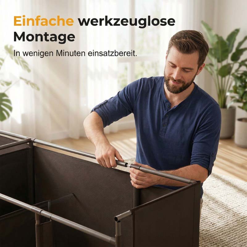 📢📢50 % Rabatt!!⏰💎Einfach zu montierender Kleiderschrank aus Vliesstoff 🧥🪑