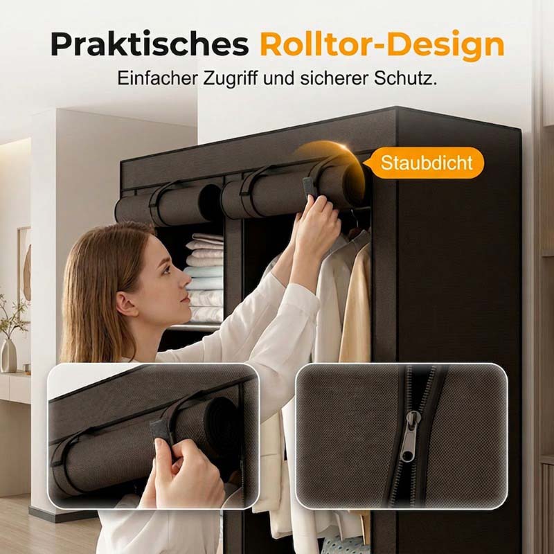 📢📢50 % Rabatt!!⏰💎Einfach zu montierender Kleiderschrank aus Vliesstoff 🧥🪑