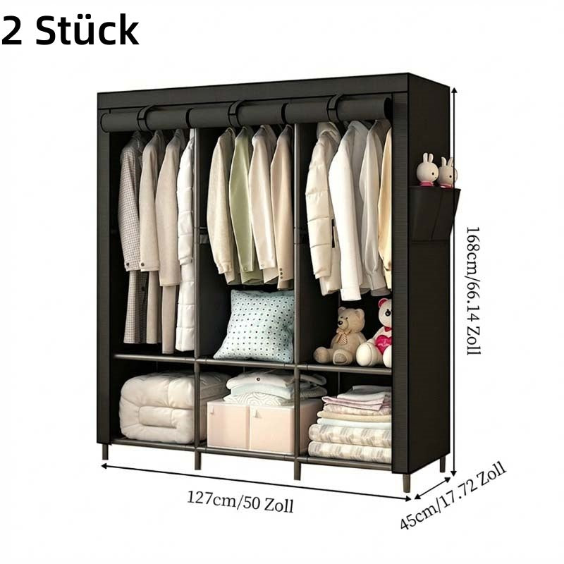 📢📢50 % Rabatt!!⏰💎Einfach zu montierender Kleiderschrank aus Vliesstoff 🧥🪑