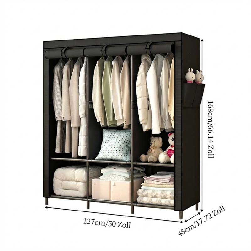 📢📢50 % Rabatt!!⏰💎Einfach zu montierender Kleiderschrank aus Vliesstoff 🧥🪑