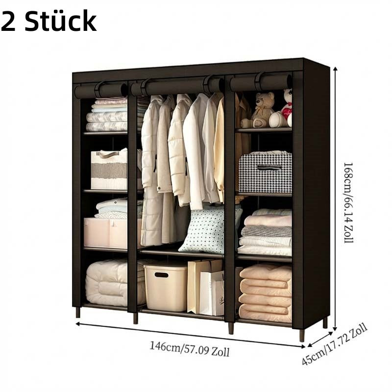 📢📢50 % Rabatt!!⏰💎Einfach zu montierender Kleiderschrank aus Vliesstoff 🧥🪑