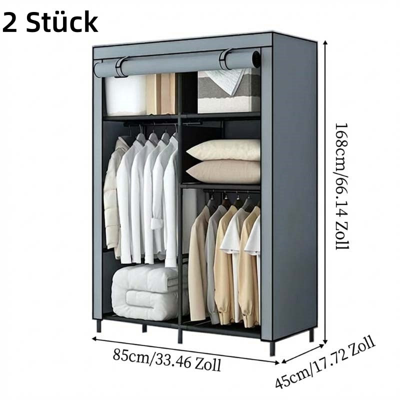 📢📢50 % Rabatt!!⏰💎Einfach zu montierender Kleiderschrank aus Vliesstoff 🧥🪑