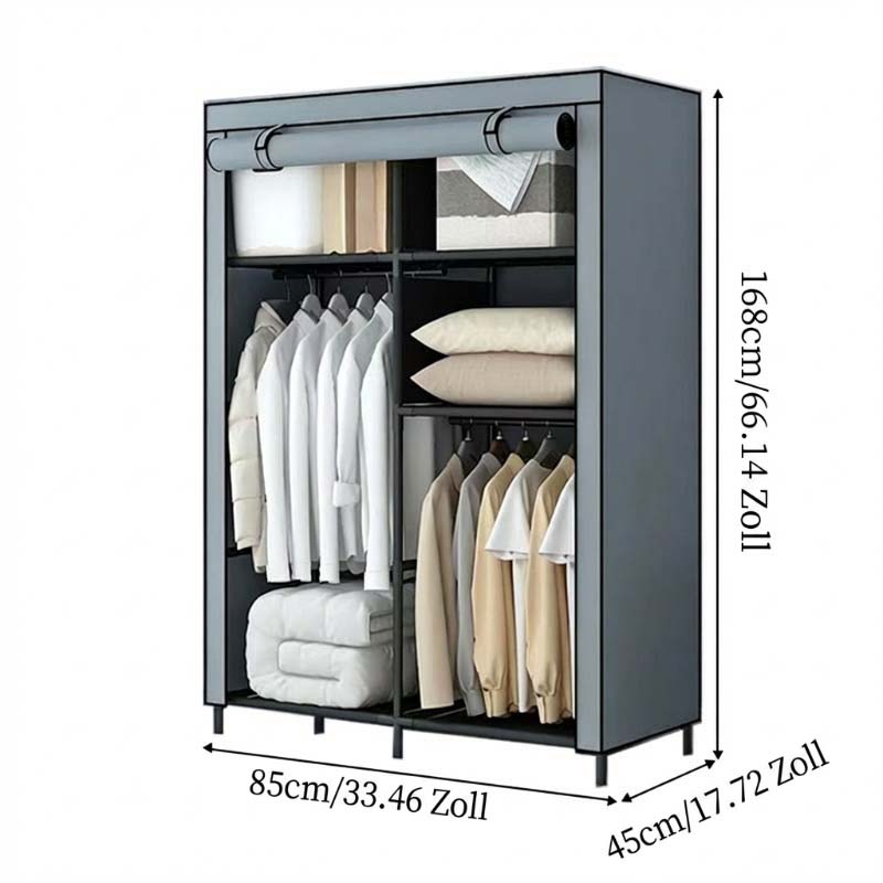 📢📢50 % Rabatt!!⏰💎Einfach zu montierender Kleiderschrank aus Vliesstoff 🧥🪑