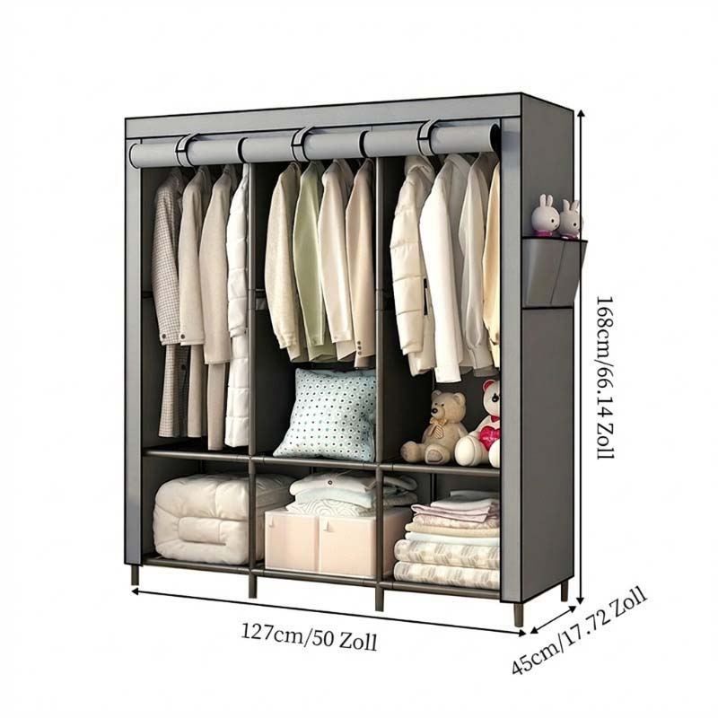 📢📢50 % Rabatt!!⏰💎Einfach zu montierender Kleiderschrank aus Vliesstoff 🧥🪑