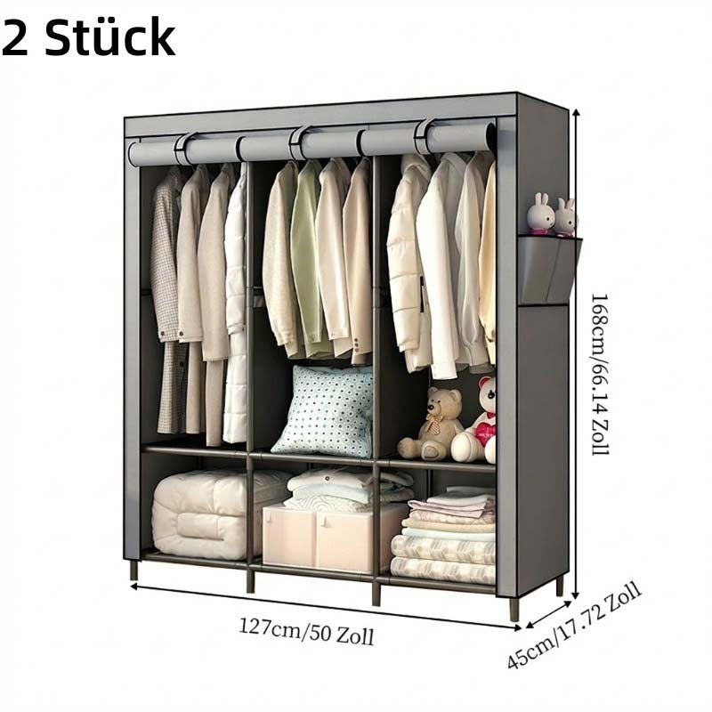📢📢50 % Rabatt!!⏰💎Einfach zu montierender Kleiderschrank aus Vliesstoff 🧥🪑