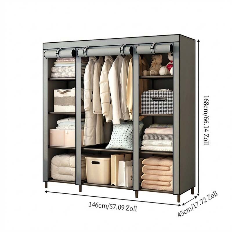 📢📢50 % Rabatt!!⏰💎Einfach zu montierender Kleiderschrank aus Vliesstoff 🧥🪑