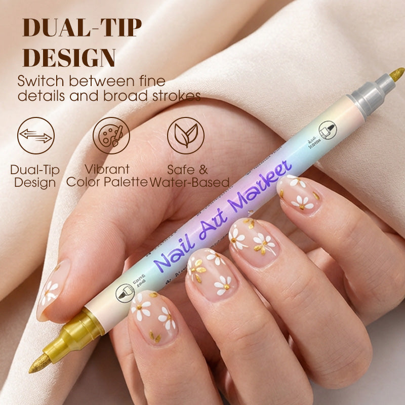 📢📢50 % Rabatt!!🥳💅Nagelkunst-Stift-Set mit zwei Spitzen