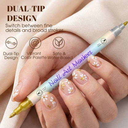 📢📢50 % Rabatt!!🥳💅Nagelkunst-Stift-Set mit zwei Spitzen