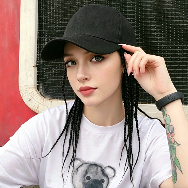 🧢Baseballcap mit integrierten Zöpfen - 2-in-1 Perückenmütze & Realistischer Zopf-Look