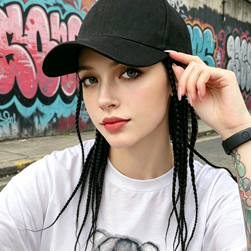 🧢Baseballcap mit integrierten Zöpfen - 2-in-1 Perückenmütze & Realistischer Zopf-Look