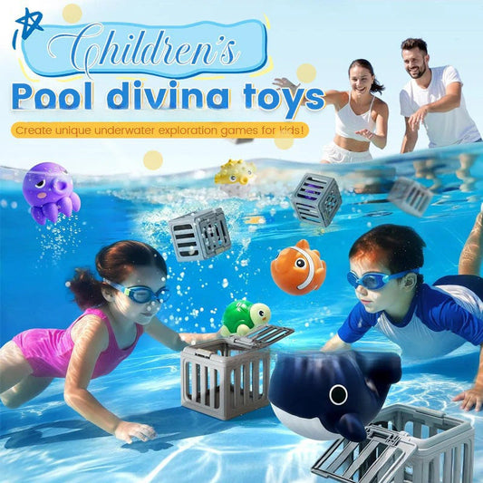 🔥🎁 2+1 GRATIS!! 🥳💞 50K+ VERKAUFT! ⚡🌊Sommer-Poolspielzeug für Kinder – Tauchtier & Käfig-Set🏊‍♂️🦀