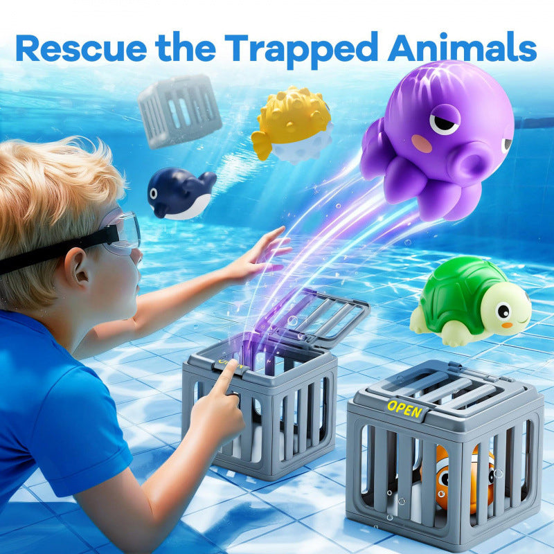 🔥🎁 2+1 GRATIS!! 🥳💞 50K+ VERKAUFT! ⚡🌊Sommer-Poolspielzeug für Kinder – Tauchtier & Käfig-Set🏊‍♂️🦀