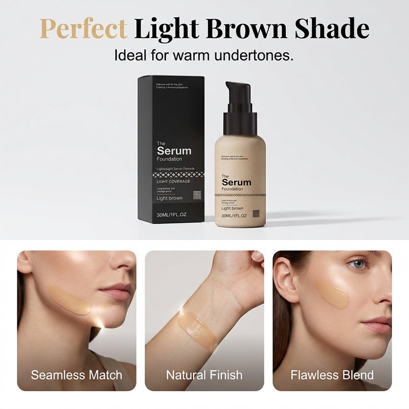 🔥🎁 2+1 GRATIS!! 🥳💞 50K+ VERKAUFT! ⚡✨💧Leichte Serum-Foundation mit hoher Deckkraft，ganz einfach für einen makellosen, natürlichen Teint🌸💚