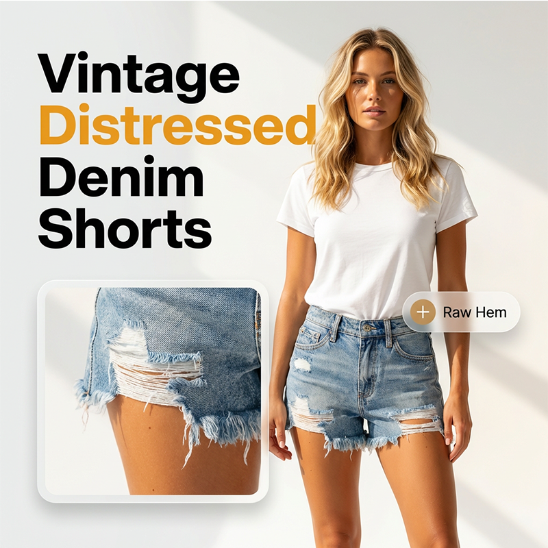 🔥🔥 2026 NEU 🥳💞 50K+ VERKAUFT! ⚡👖Vintage-Jeansshorts im Used-Look