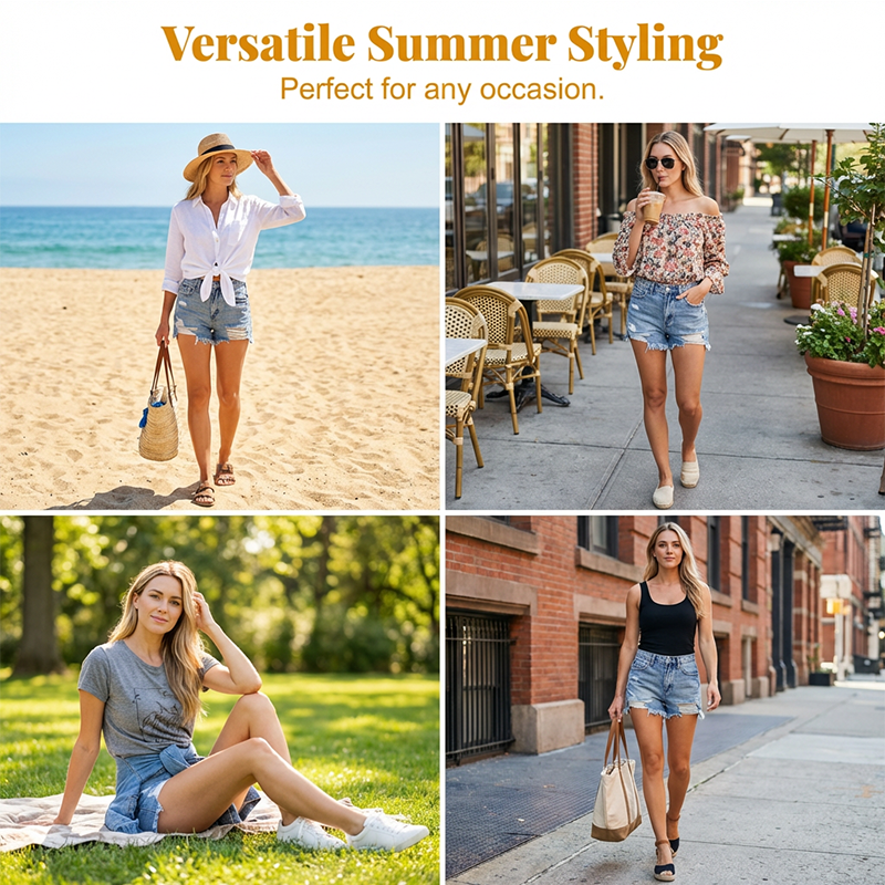 🔥🔥 2026 NEU 🥳💞 50K+ VERKAUFT! ⚡👖Vintage-Jeansshorts im Used-Look