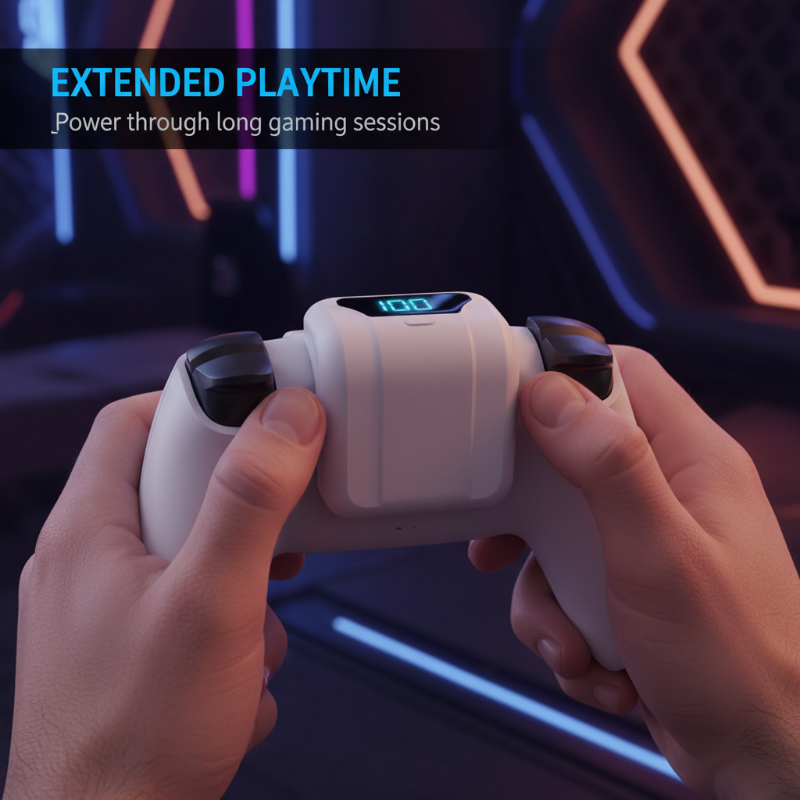 🎮🔋Wiederaufladbarer Akku-Pack für PS5-Controller, 1500mAh Hochkapazität mit LED-Akkustandanzeige, USB-C Schnellladung & Ergonomischer Passform