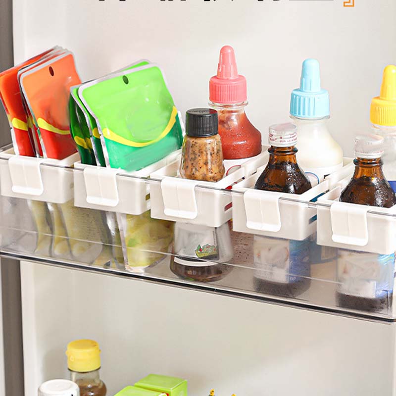 🔥🎁 2+1 GRATIS!! ✨Verstellbarer Kühlschrank-Organizer-Trennsteg – Flexibel anpassbar, Anti-Rutsch & platzsparend