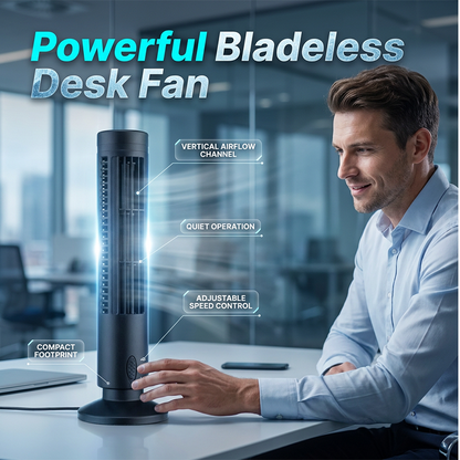 📢📢50 % Rabatt!! 🥳🏠 Wiederaufladbarer USB-Turmventilator ohne Rotorblätter – 3 Geschwindigkeitsstufen, schnelle Kühlung, sicheres Design ohne Rotorblätter, extrem leise 🔇🌿