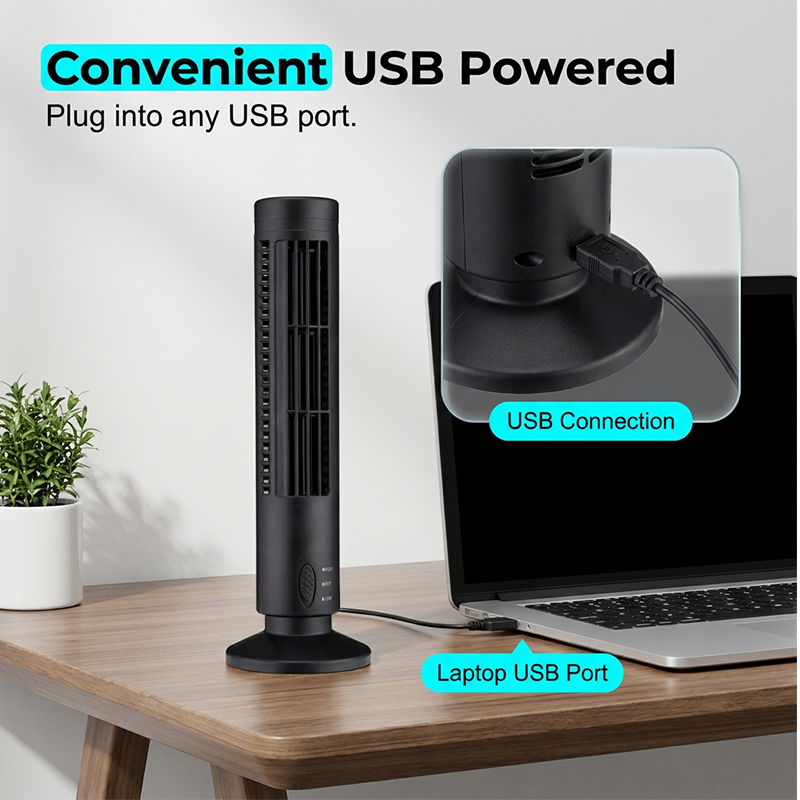 📢📢50 % Rabatt!! 🥳🏠 Wiederaufladbarer USB-Turmventilator ohne Rotorblätter – 3 Geschwindigkeitsstufen, schnelle Kühlung, sicheres Design ohne Rotorblätter, extrem leise 🔇🌿