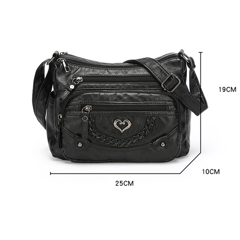 Damen Crossbody-Tasche aus weichem PU-Leder – mit mehreren Fächern – leicht, praktisch & vielseitig – ideal für Alltag & Reisen👜✨