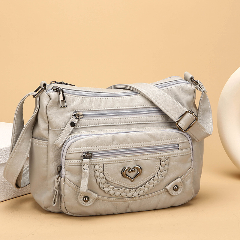 Damen Crossbody-Tasche aus weichem PU-Leder – mit mehreren Fächern – leicht, praktisch & vielseitig – ideal für Alltag & Reisen👜✨