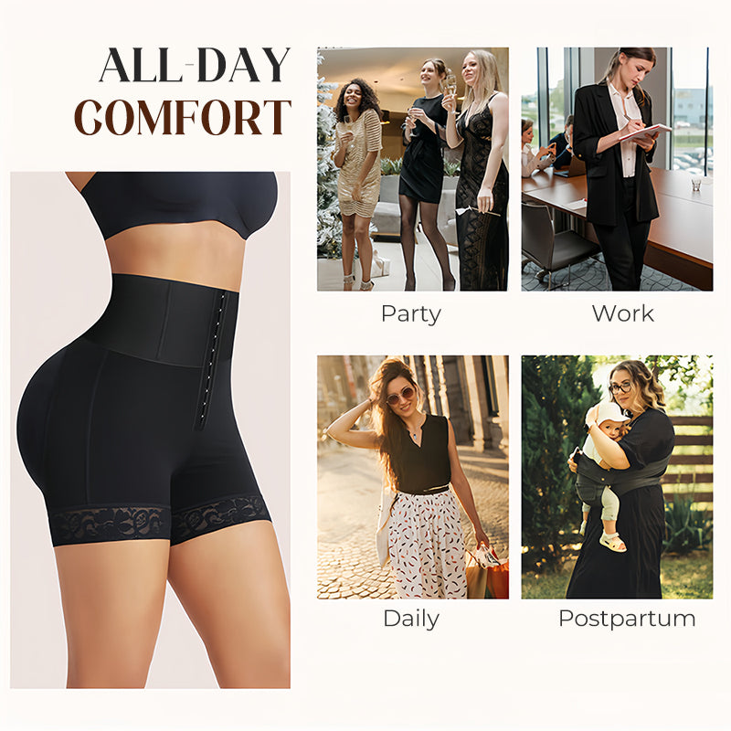 🔥🔥 2026 NEU 🥳🍑☁️Damen-Shorts mit hohem Bund und formender Wirkung für einen figurformenden Bauch – Unsichtbarer Tragekomfort, perfekte Kurven💃✨
