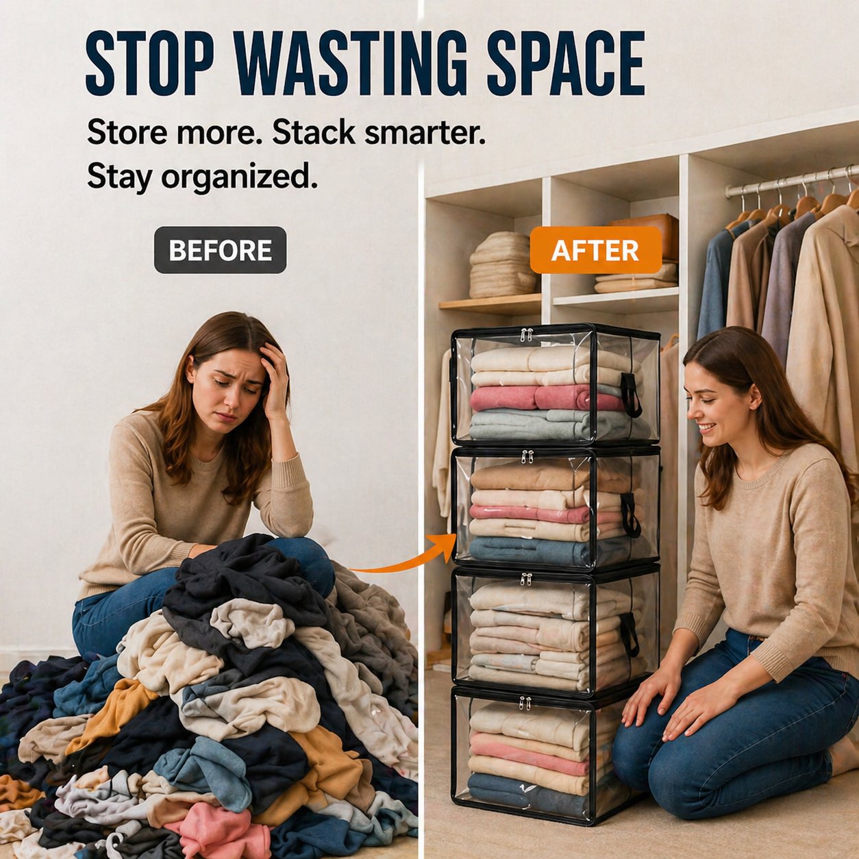 🔥Zeitlich begrenztes Angebot: 50 % Rabatt! 📦Große, strapazierfähige, dicke transparente Aufbewahrungstasche aus Kunststoff für Kleidung, Umzug und Lagerung