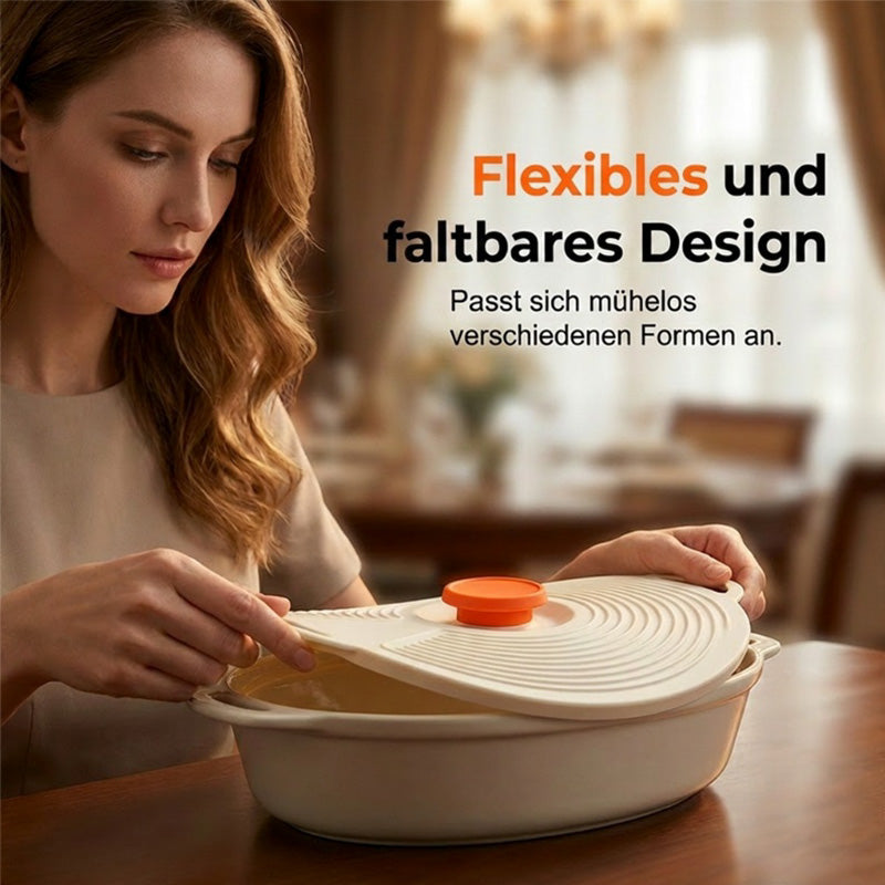 📢📢50 % Rabatt!!🥳🌍💚Lebensmittelechte wiederverwendbare Silikondeckel – Frischhalten & stark haftend