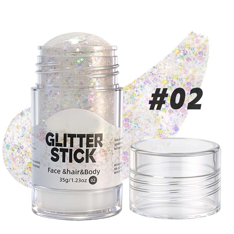 📢📢50 % Rabatt!!🥳 💞2+1 GRATIS!! 🎁✨Vielseitiger Glitzer-Gel-Stick mit grobem Glitzer – Einfache Anwendung für einen strahlenden Look 💖