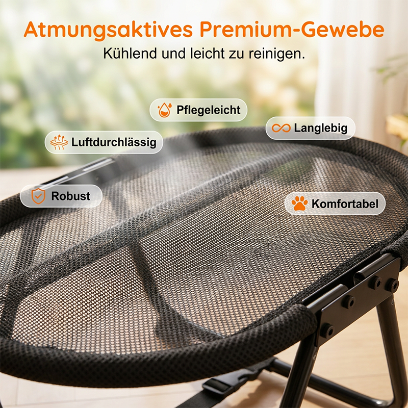 📢📢50 % Rabatt!! + KOSTENLOSER VERSAND 🥳🐾Kühles Sommer-Haustierbett – Faltbare Liegefläche mit feuchtigkeitsableitendem Stoff🛏️💚