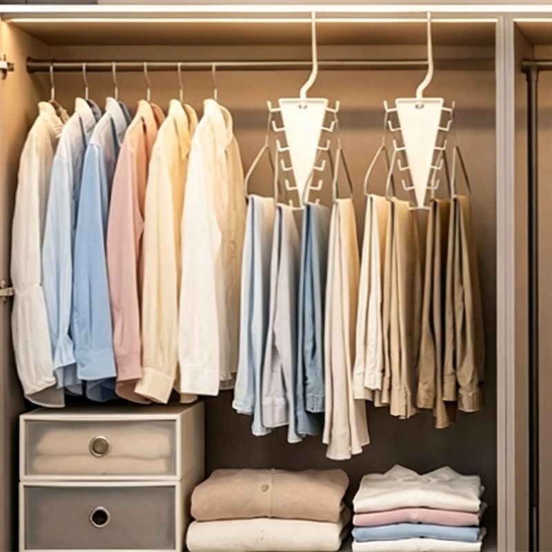 🔥1 kaufen, 1 gratis dazu 🛒Multifunktionaler dreieckiger Kleiderschrank-Organizer