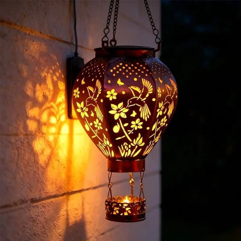 🎈 50% RABATT! ⏰ Solar-Heißluftballon-Hängeleuchte aus Eisen – Wetterfest & mit Lichtprojektion – Filigranes Muster, perfekt für Garten & Terrasse – schafft magische Stimmung im Außenbereich ☀️🌿