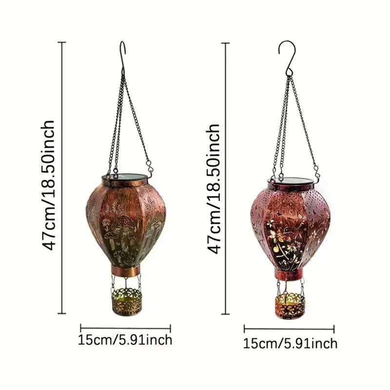 🎈 50% RABATT! ⏰ Solar-Heißluftballon-Hängeleuchte aus Eisen – Wetterfest & mit Lichtprojektion – Filigranes Muster, perfekt für Garten & Terrasse – schafft magische Stimmung im Außenbereich ☀️🌿