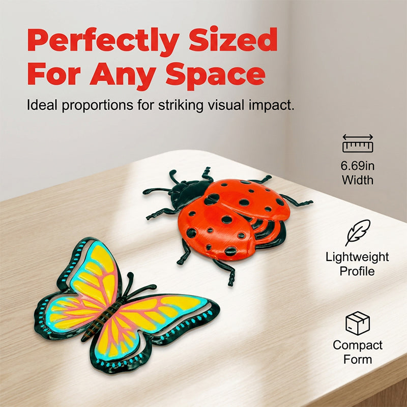 🐝 Nur für kurze Zeit: 50 % Rabatt! ✨ 3D-Insekten-Wanddekorationen – Biene, Schmetterling, Marienkäfer, wetterfest