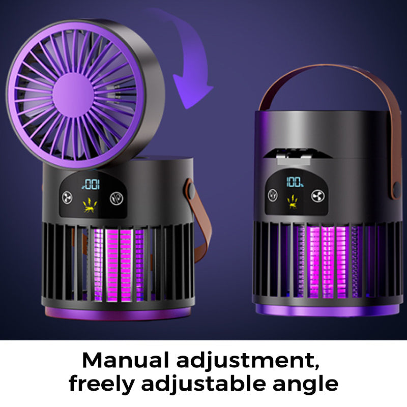 🔥Zeitlich begrenztes Angebot: 50 % Rabatt🔥 Tragbarer, wiederaufladbarer Ventilator mit UV-Insektenvernichter-Lampe