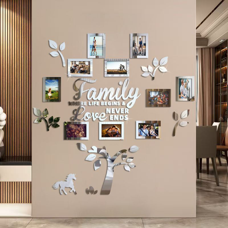 📢📢50 % RABATT!! ⏰👨‍👩‍👧‍👦🏡3D-Familienstammbaum-Fotorahmen-Wandaufkleber