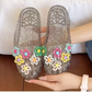 Transparente, glitzernde Damen-Slipper mit geschlossener Zehenpartie