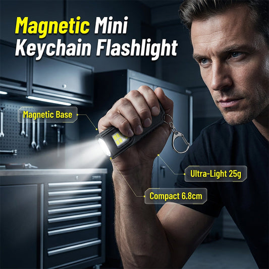 ⏳💥 50 % Rabatt!! 🔥🧲 Mini-Schlüsselanhänger-Taschenlampe – Magnetfuß, USB-C, 3 Modi – hell & immer griffbereit! 🔦✨