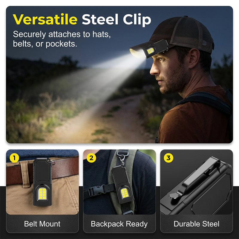 ⏳💥 Nur 3 Std. – 7,39 €!!🔥🧲 Mini-Schlüsselanhänger-Taschenlampe – Magnetfuß, USB-C, 3 Modi – hell & immer griffbereit! 🔦✨