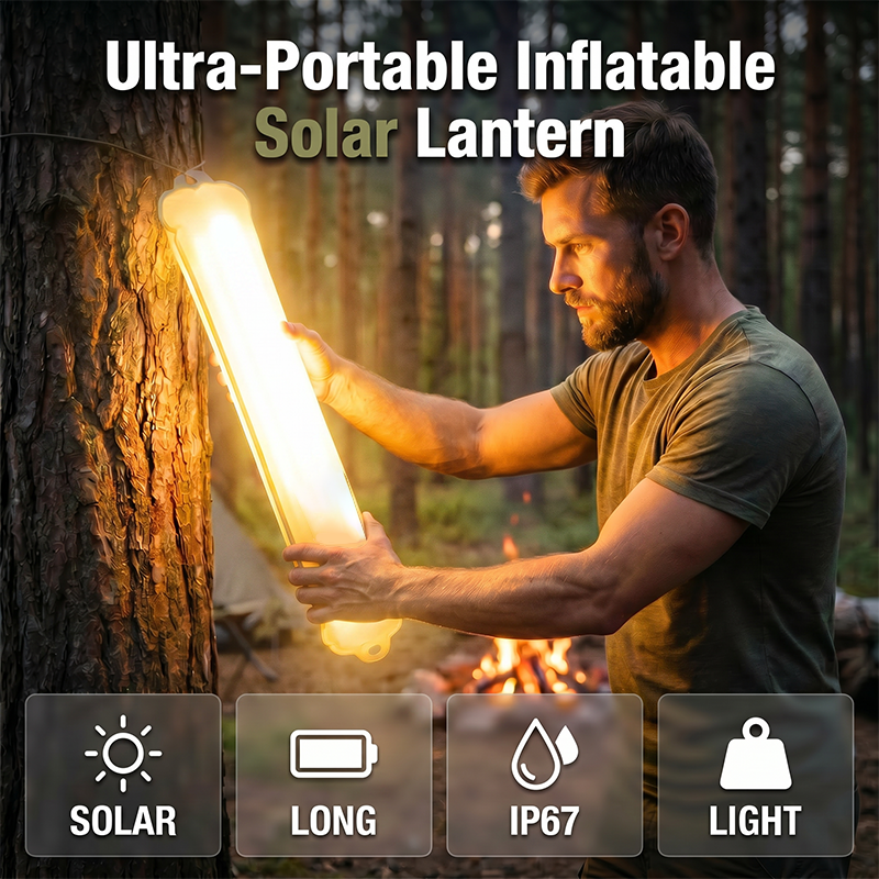 🔥🔥 2026 NEU 🥳💞 50K+ VERKAUFT! ⚡Foldable Capsule-Shaped Inflatable Solar Camping Lantern