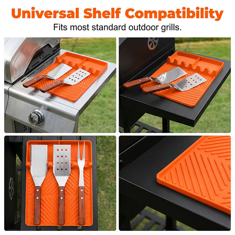 🔥🎁 2+1 GRATIS!!🥳💪🧼 Nie wieder schrubben! Unzerstörbare Silikon-Grillmatte für Ihre Seitenablage – beständig gegen heiße Pfannen, Messer und Marinaden.